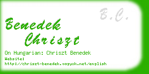 benedek chriszt business card
